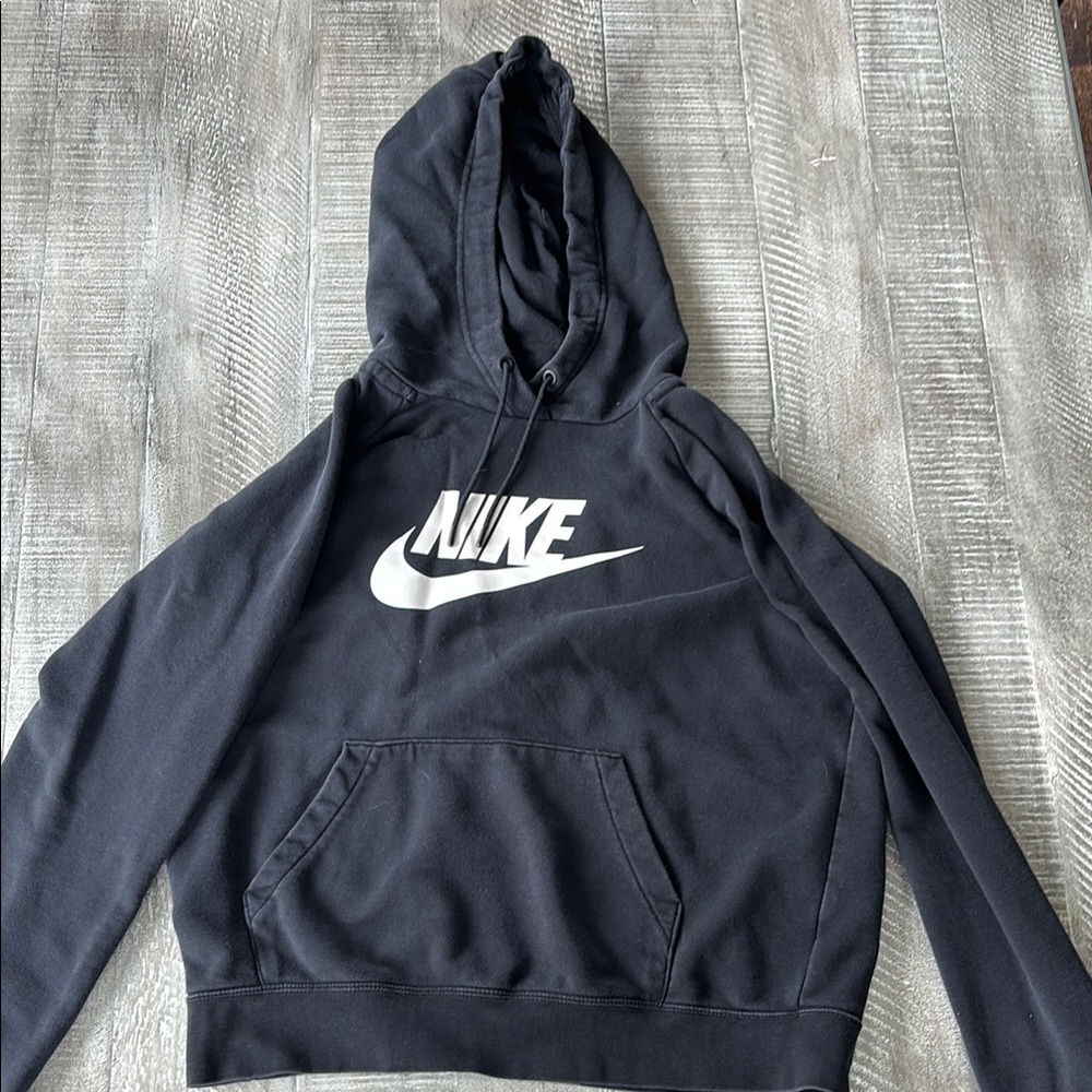 Nike Black Pullover Hoodie with White Logo